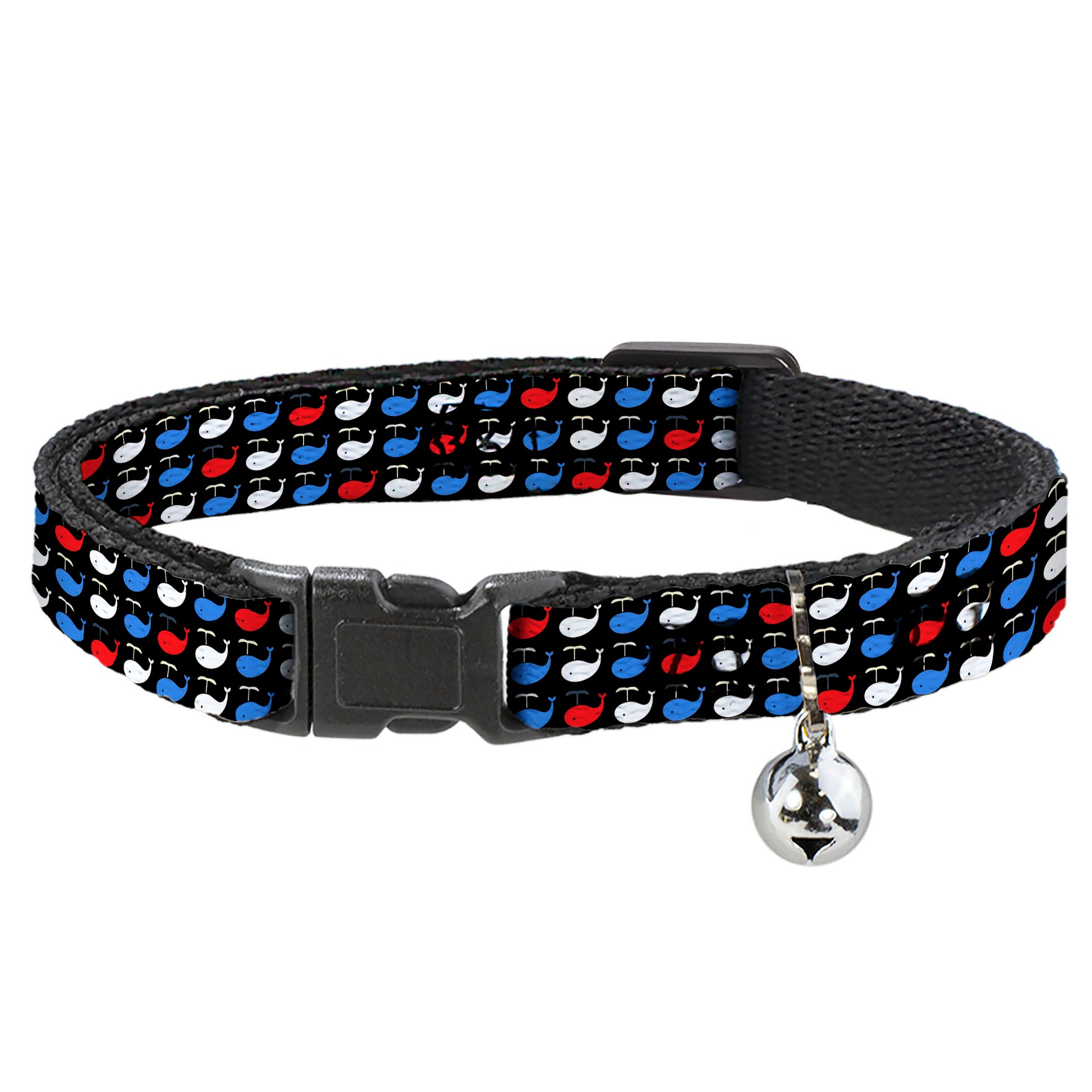 Cat Collar Breakaway - Whales Navy Red White Blue Breakaway Cat Collars Buckle-Down