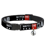 Cat Collar Breakaway - WATCH ME DAB Stars Black Red White Crackle Gray Breakaway Cat Collars Buckle-Down