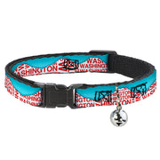 Cat Collar Breakaway - WASHINGTON Mountain Range Turquoise White Red Breakaway Cat Collars Buckle-Down