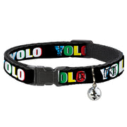 Cat Collar Breakaway - YOLO Black Multi Color Breakaway Cat Collars Buckle-Down