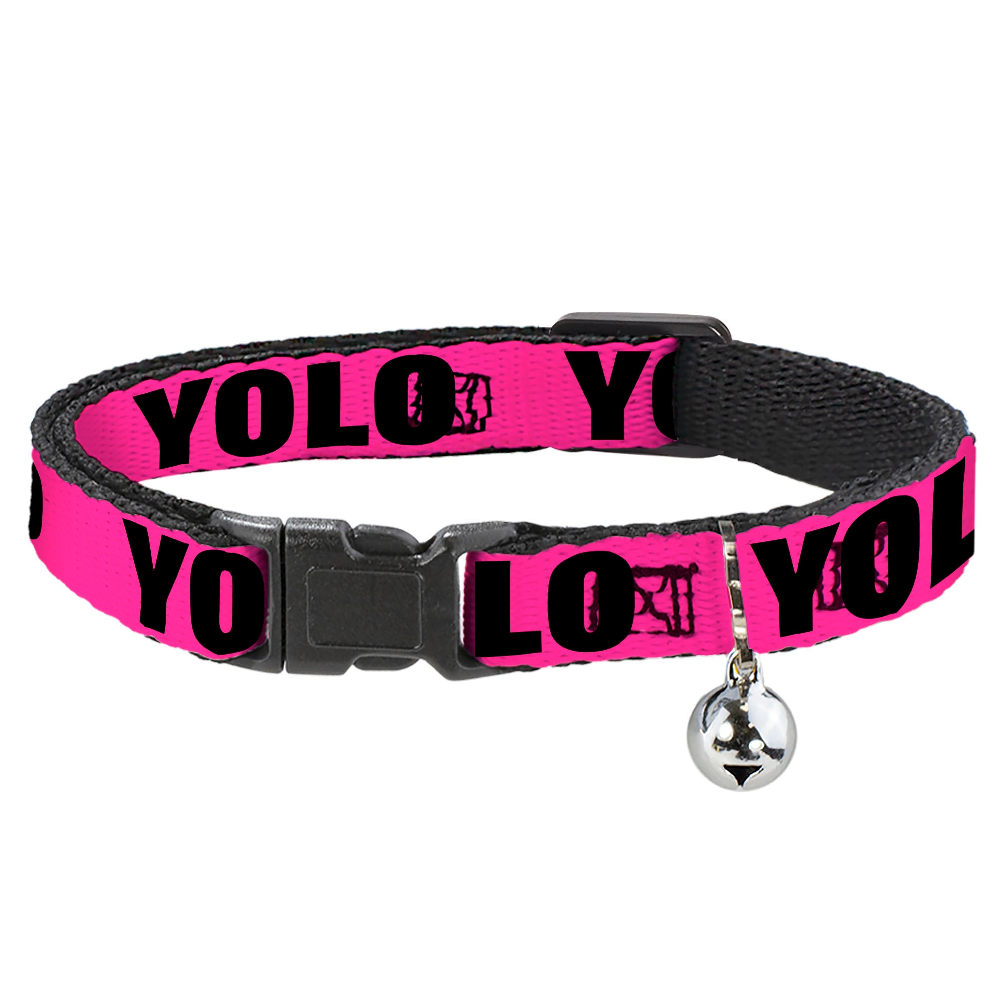 Cat Collar Breakaway - YOLO Pink Black Breakaway Cat Collars Buckle-Down