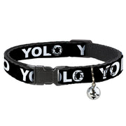 Cat Collar Breakaway - YOLO Black White Breakaway Cat Collars Buckle-Down