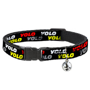 Cat Collar Breakaway - YOLO2 Black Red White Gray Yellow Breakaway Cat Collars Buckle-Down
