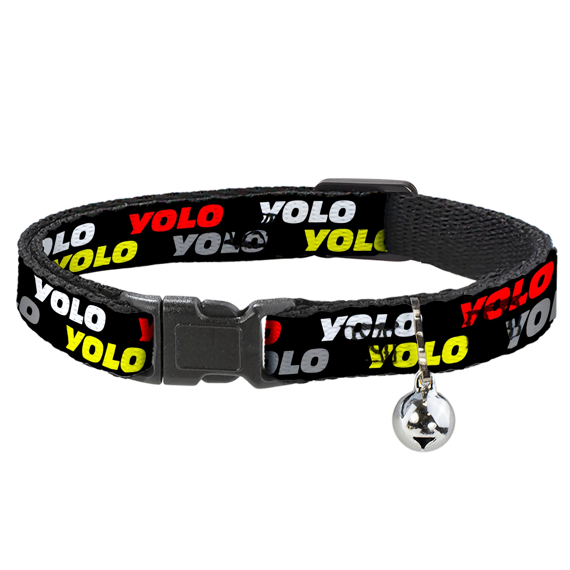 Cat Collar Breakaway - YOLO2 Black Red White Gray Yellow Breakaway Cat Collars Buckle-Down