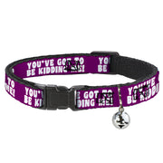 Cat Collar Breakaway - YOU'VE GOT TO BE KIDDING ME! Purple White Breakaway Cat Collars Buckle-Down