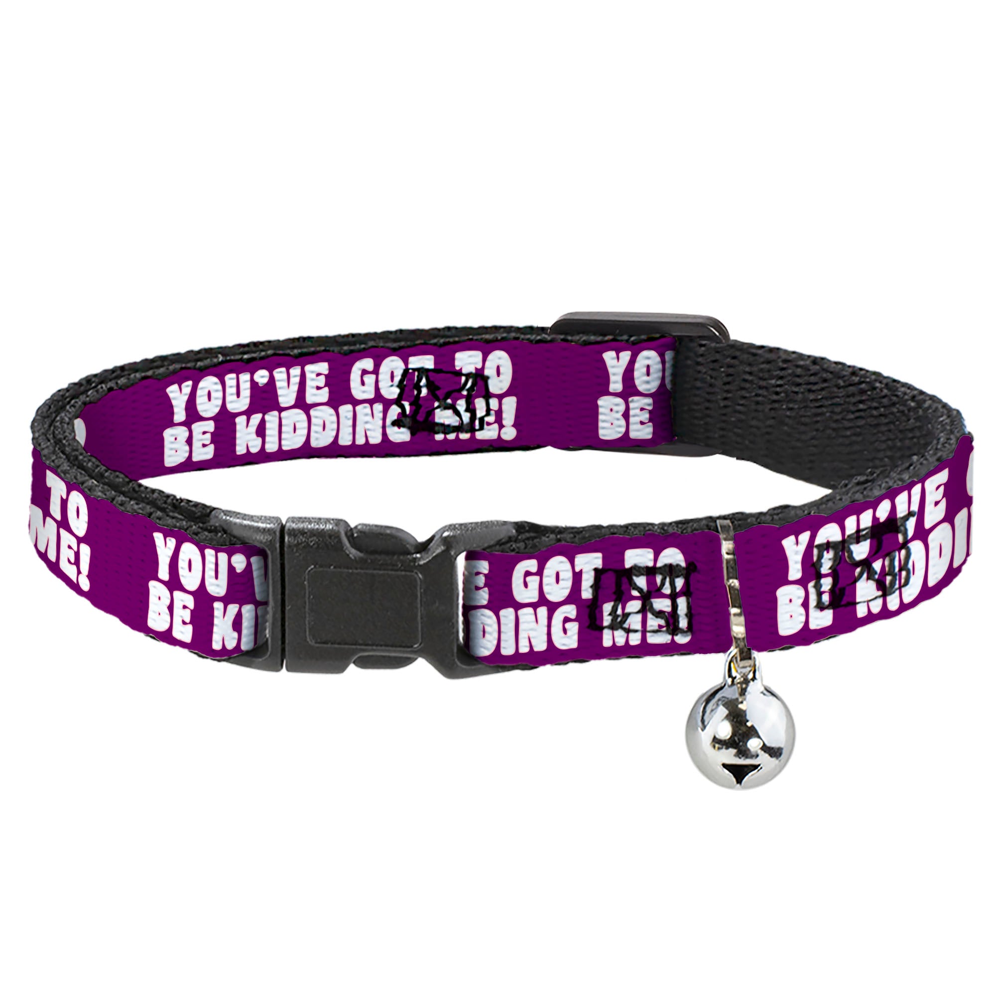 Cat Collar Breakaway - YOU'VE GOT TO BE KIDDING ME! Purple White Breakaway Cat Collars Buckle-Down