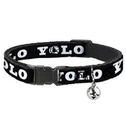 Cat Collar Breakaway - YOLO Bold Black White Breakaway Cat Collars Buckle-Down