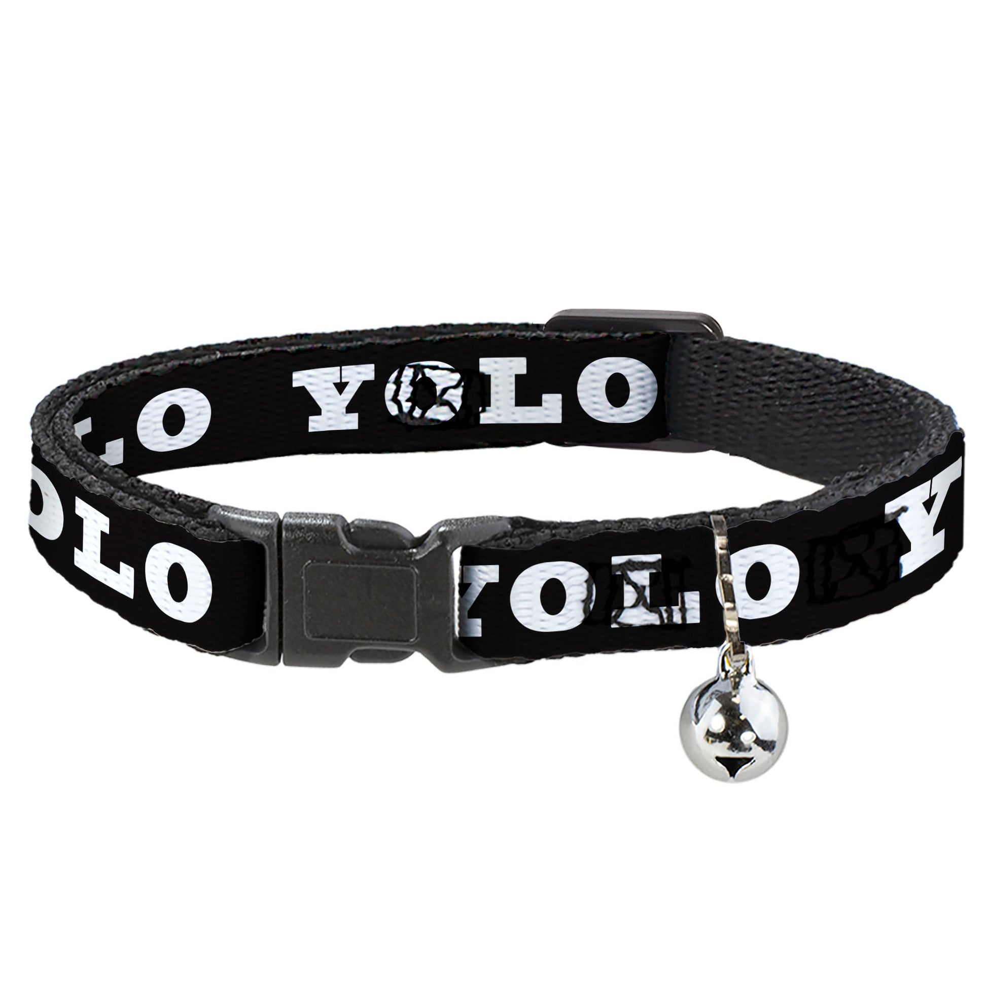 Cat Collar Breakaway - YOLO Bold Black White Breakaway Cat Collars Buckle-Down