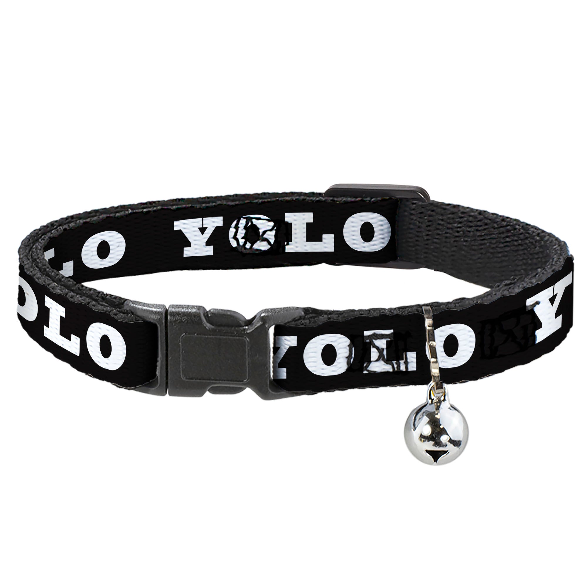 Cat Collar Breakaway - YOLO Bold Black White Breakaway Cat Collars Buckle-Down