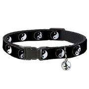 Cat Collar Breakaway - Ying Yang Symbol Black White Breakaway Cat Collars Buckle-Down