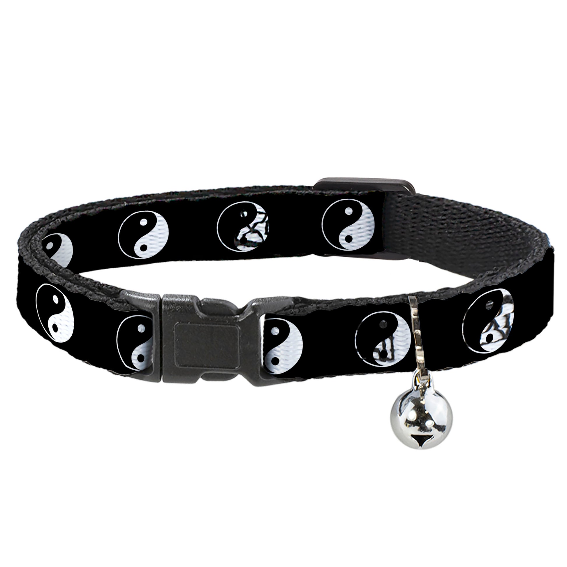 Cat Collar Breakaway - Ying Yang Symbol Black White Breakaway Cat Collars Buckle-Down