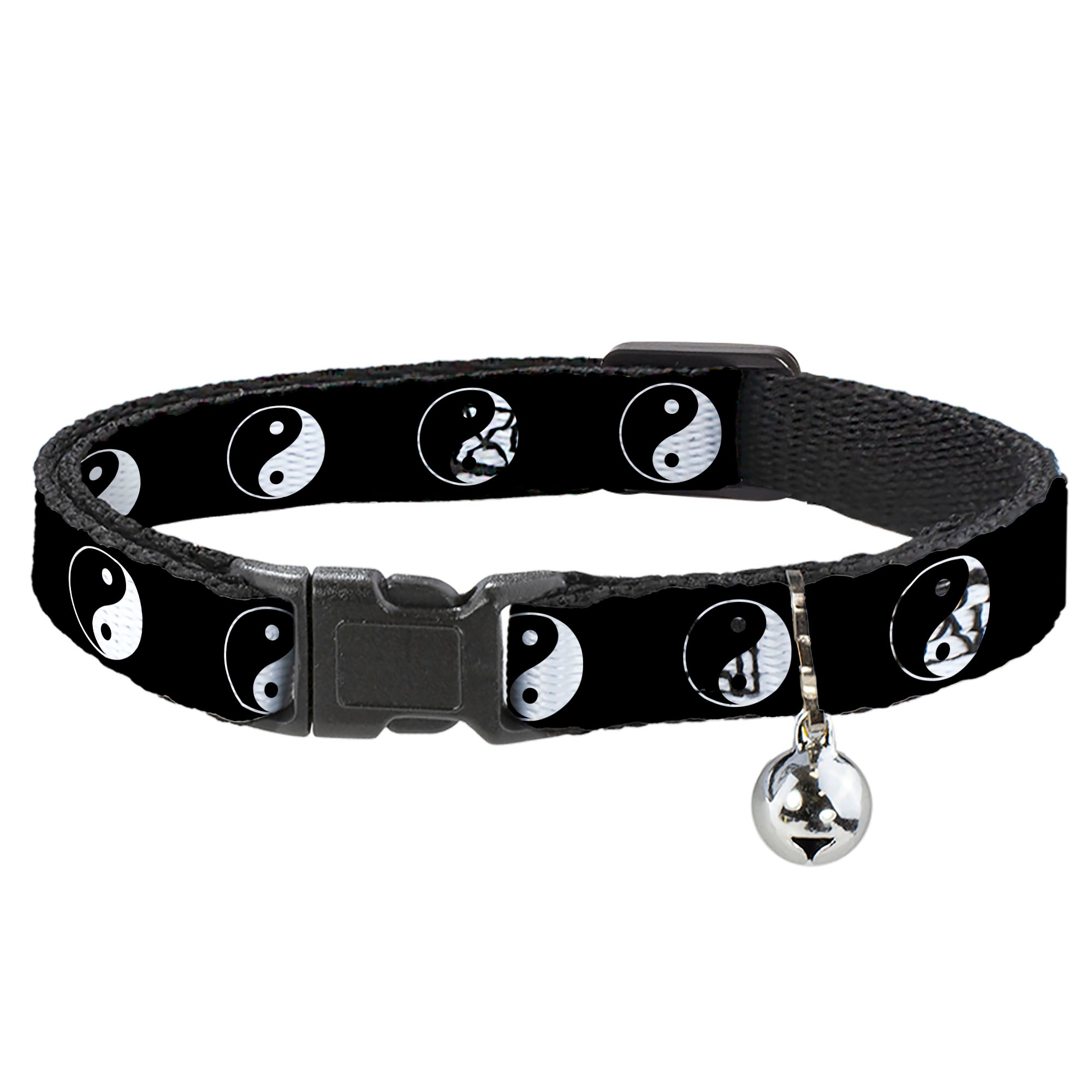 Cat Collar Breakaway - Ying Yang Symbol Black White Breakaway Cat Collars Buckle-Down