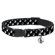 Cat Collar Breakaway - Yin Yang Monogram Black White Breakaway Cat Collars Buckle-Down