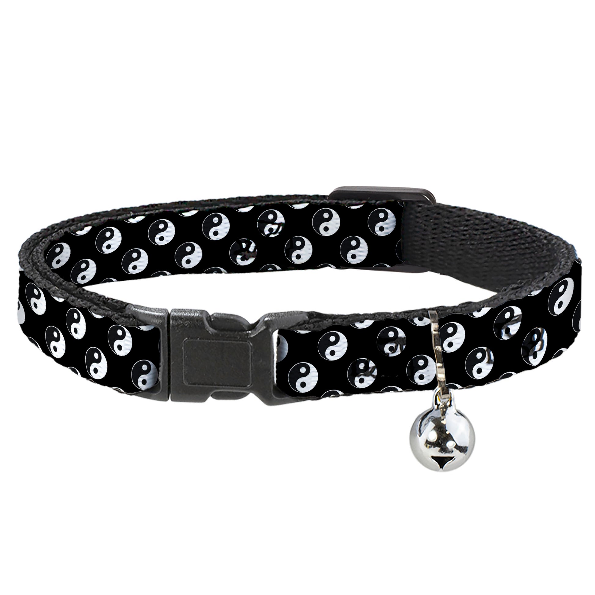 Cat Collar Breakaway - Yin Yang Monogram Black White Breakaway Cat Collars Buckle-Down
