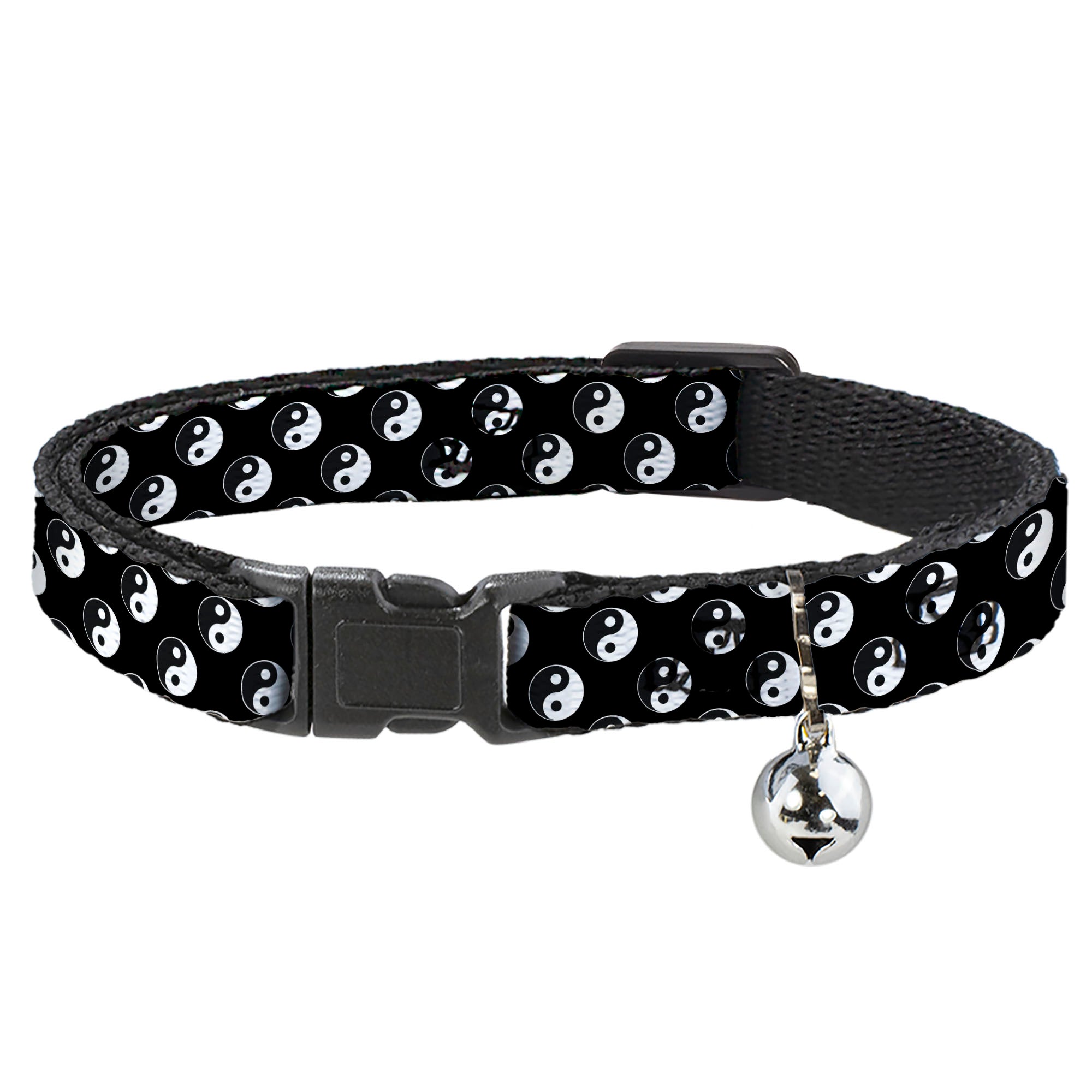 Cat Collar Breakaway - Yin Yang Monogram Black White Breakaway Cat Collars Buckle-Down