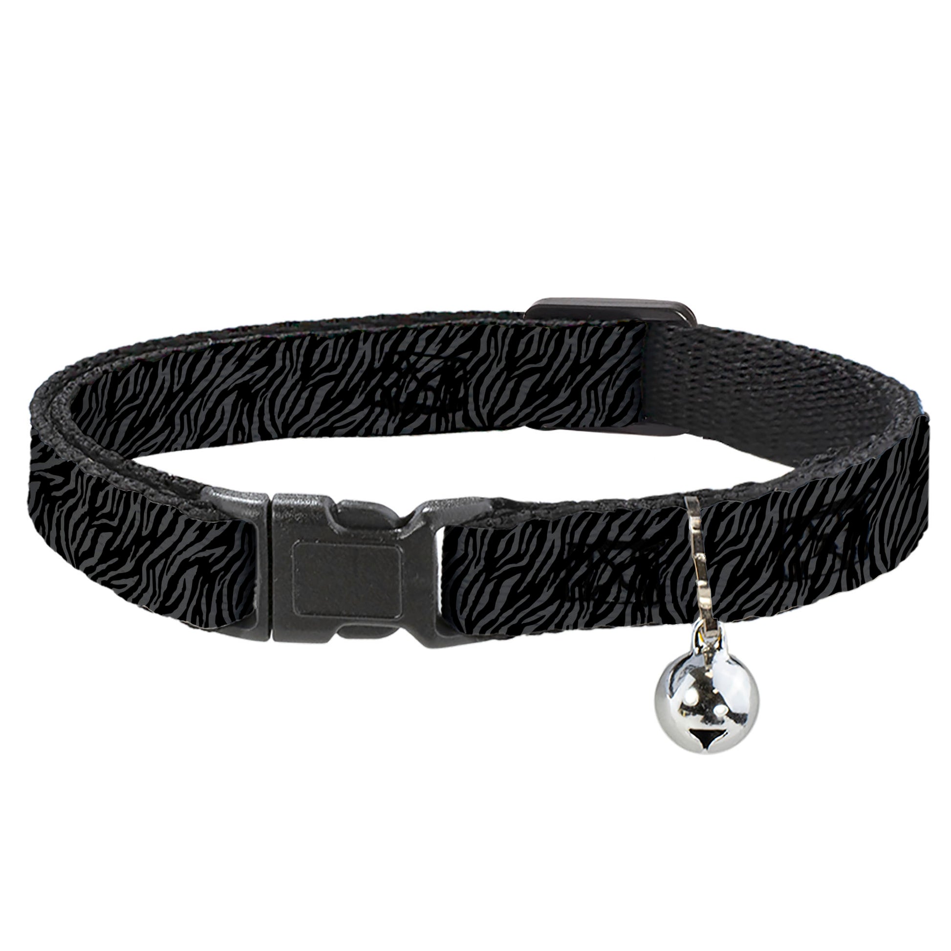 Cat Collar Breakaway - Zebra 2 Black Gray Breakaway Cat Collars Buckle-Down