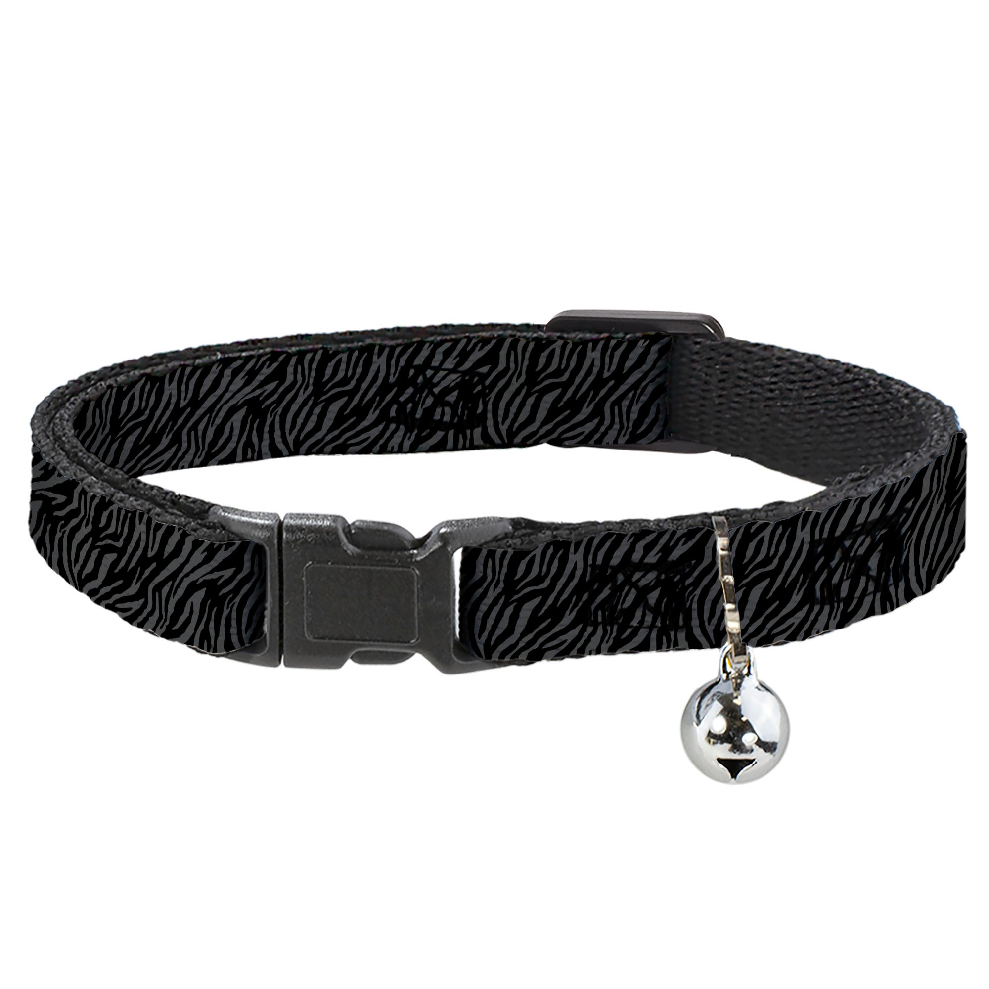 Cat Collar Breakaway - Zebra 2 Black Gray Breakaway Cat Collars Buckle-Down