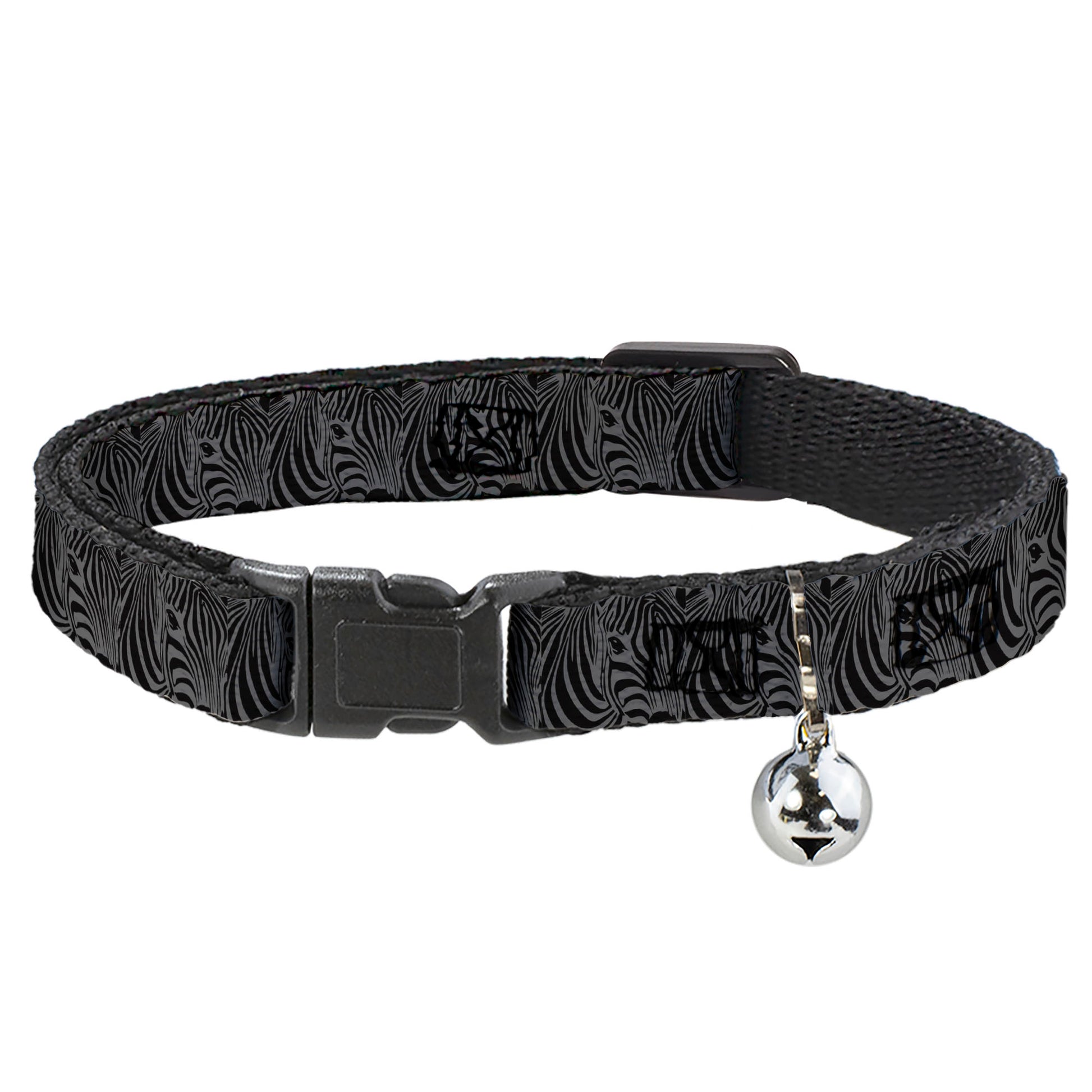 Cat Collar Breakaway - Zebra Head Black Gray Breakaway Cat Collars Buckle-Down