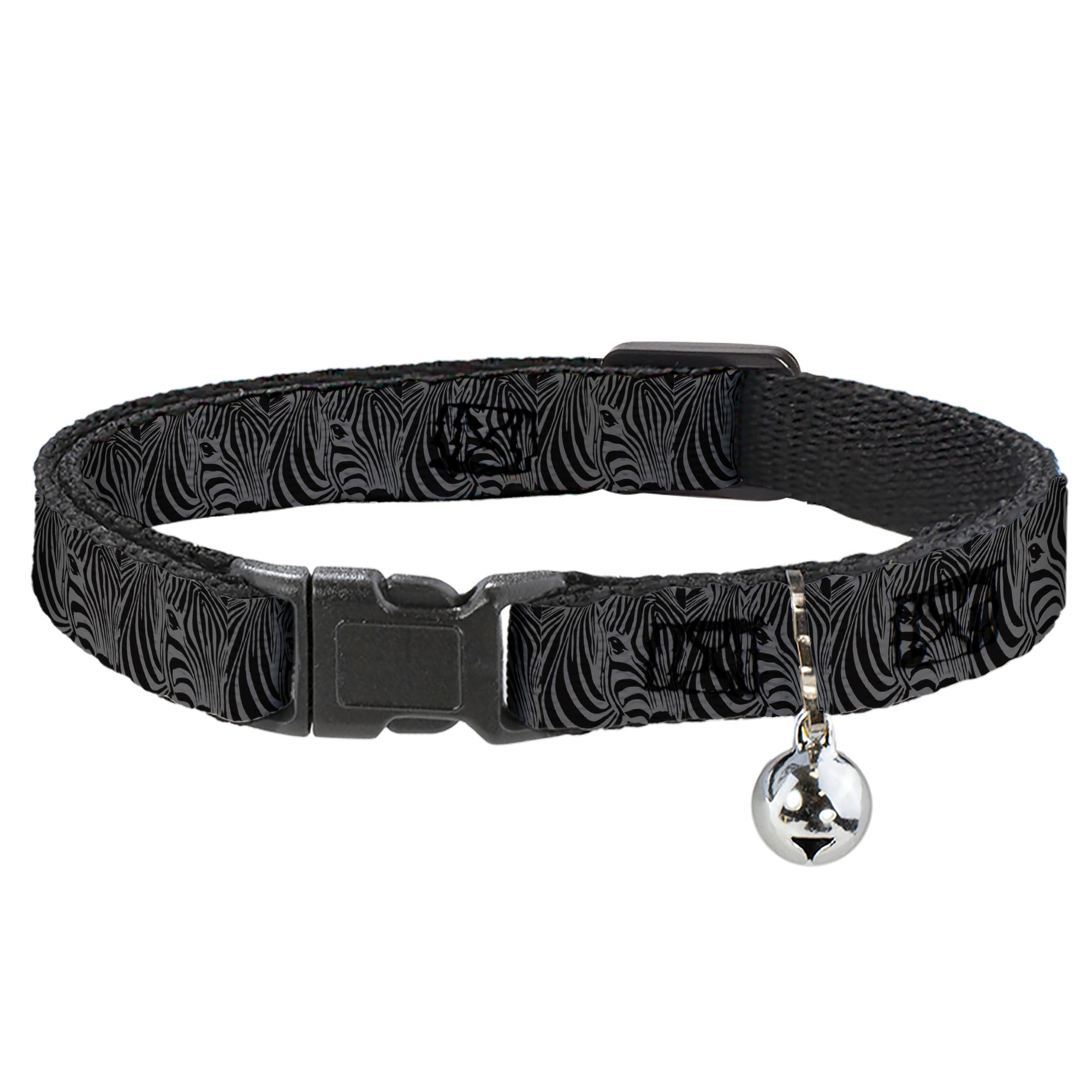 Cat Collar Breakaway - Zebra Head Black Gray Breakaway Cat Collars Buckle-Down