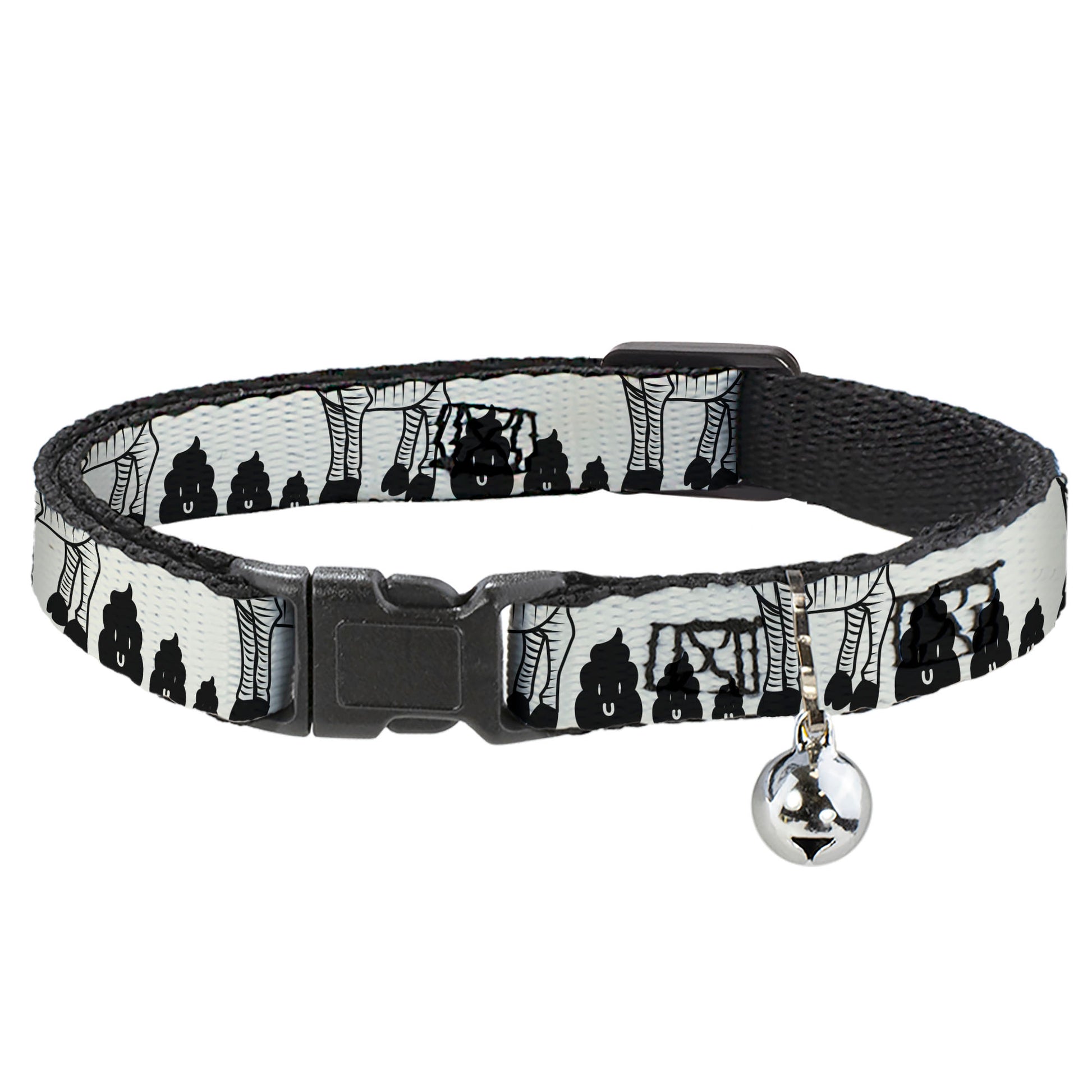 Cat Collar Breakaway - Zebra Poops Off-White Black Breakaway Cat Collars Buckle-Down