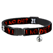 Cat Collar Breakaway - Zombies Y U NO DIE Black White Red Breakaway Cat Collars Buckle-Down