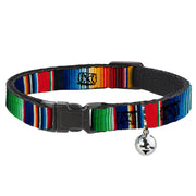 Cat Collar Breakaway - Zarape2 Vertical Multi Color Stripe Breakaway Cat Collars Buckle-Down