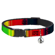 Cat Collar Breakaway - Zarape4 Vertical Rasta Breakaway Cat Collars Buckle-Down