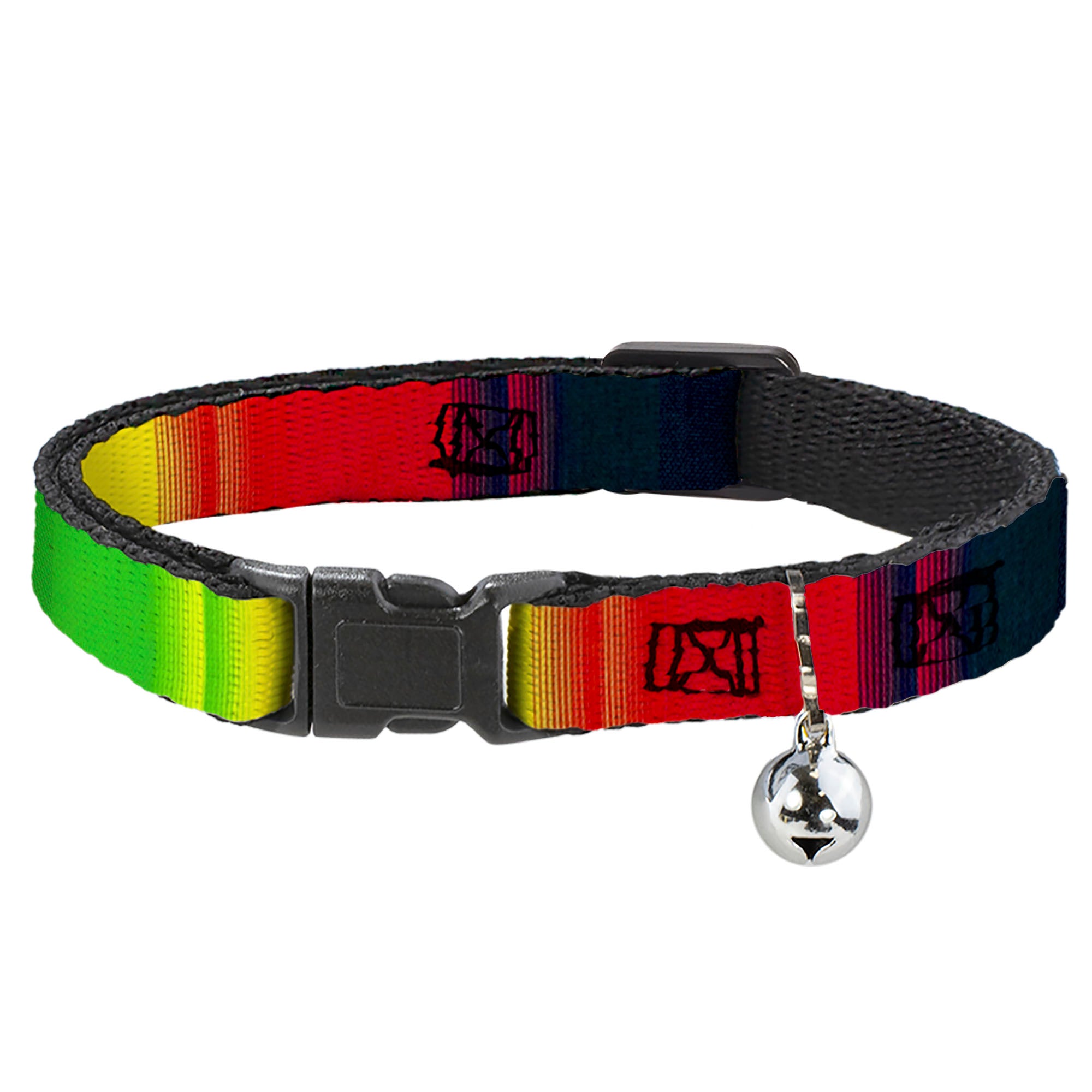 Cat Collar Breakaway - Zarape4 Vertical Rasta Breakaway Cat Collars Buckle-Down