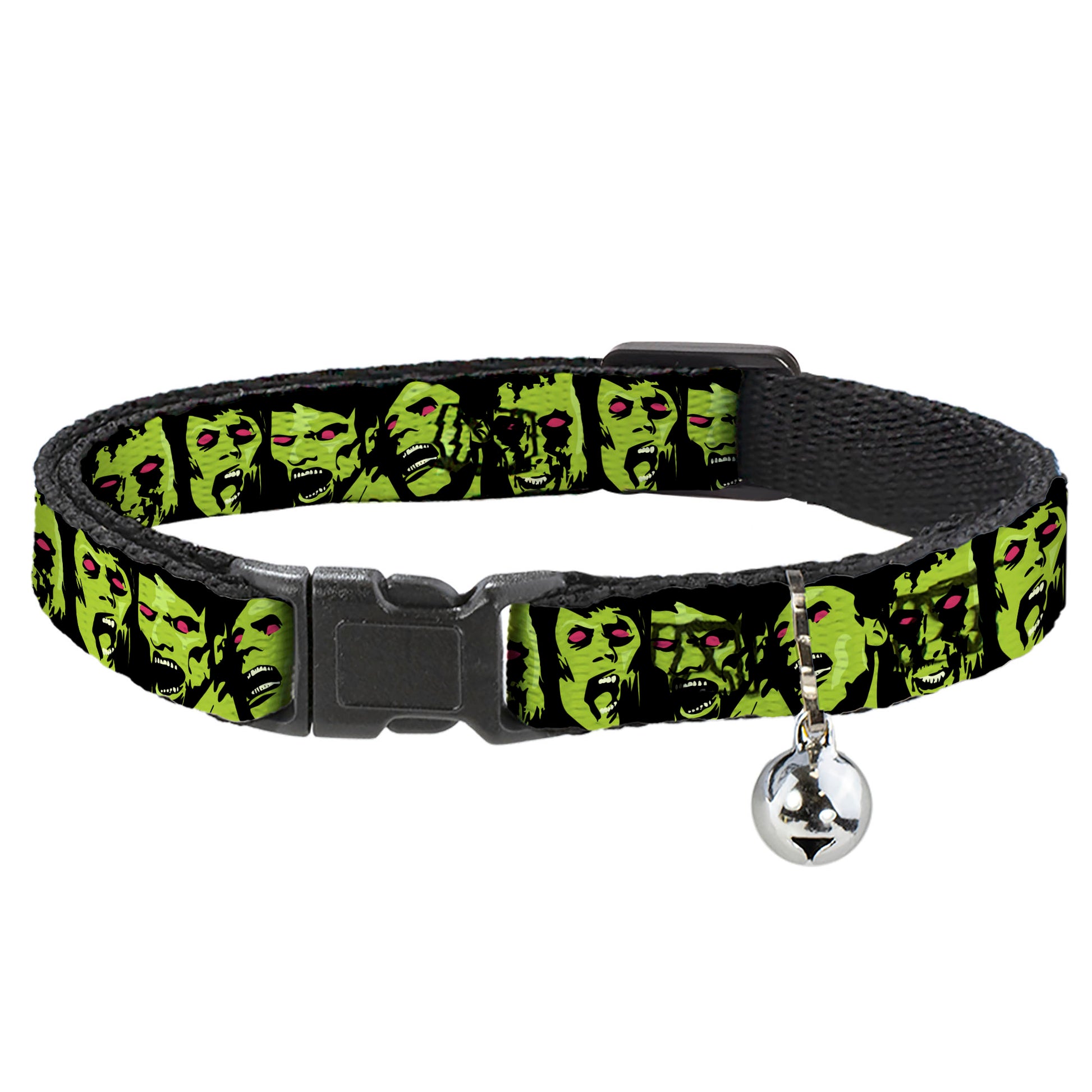Cat Collar Breakaway - Zombie Expressions Black Green Red Breakaway Cat Collars Buckle-Down