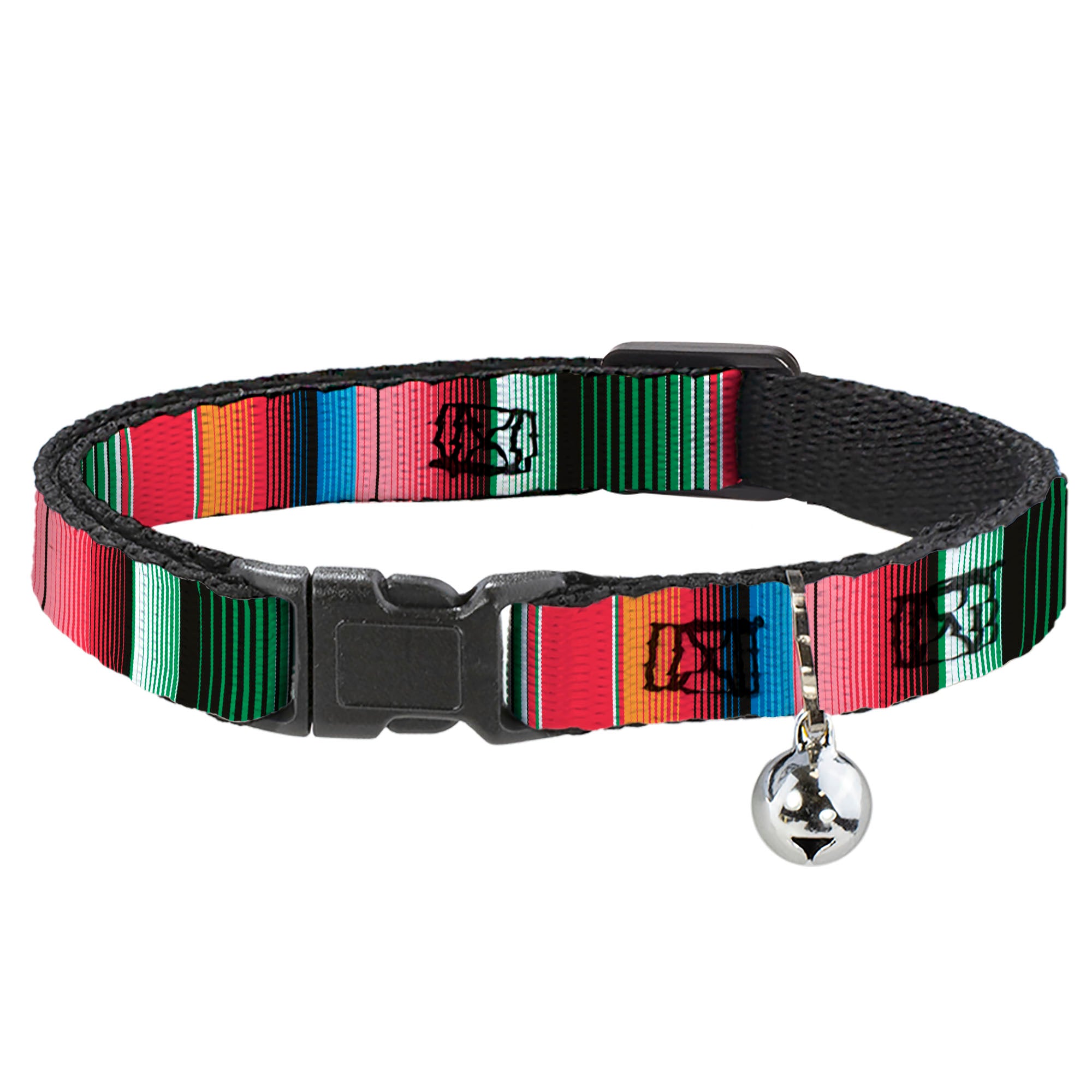Cat Collar Breakaway - Zarape5 Vertical Multi Color Stripe Breakaway Cat Collars Buckle-Down