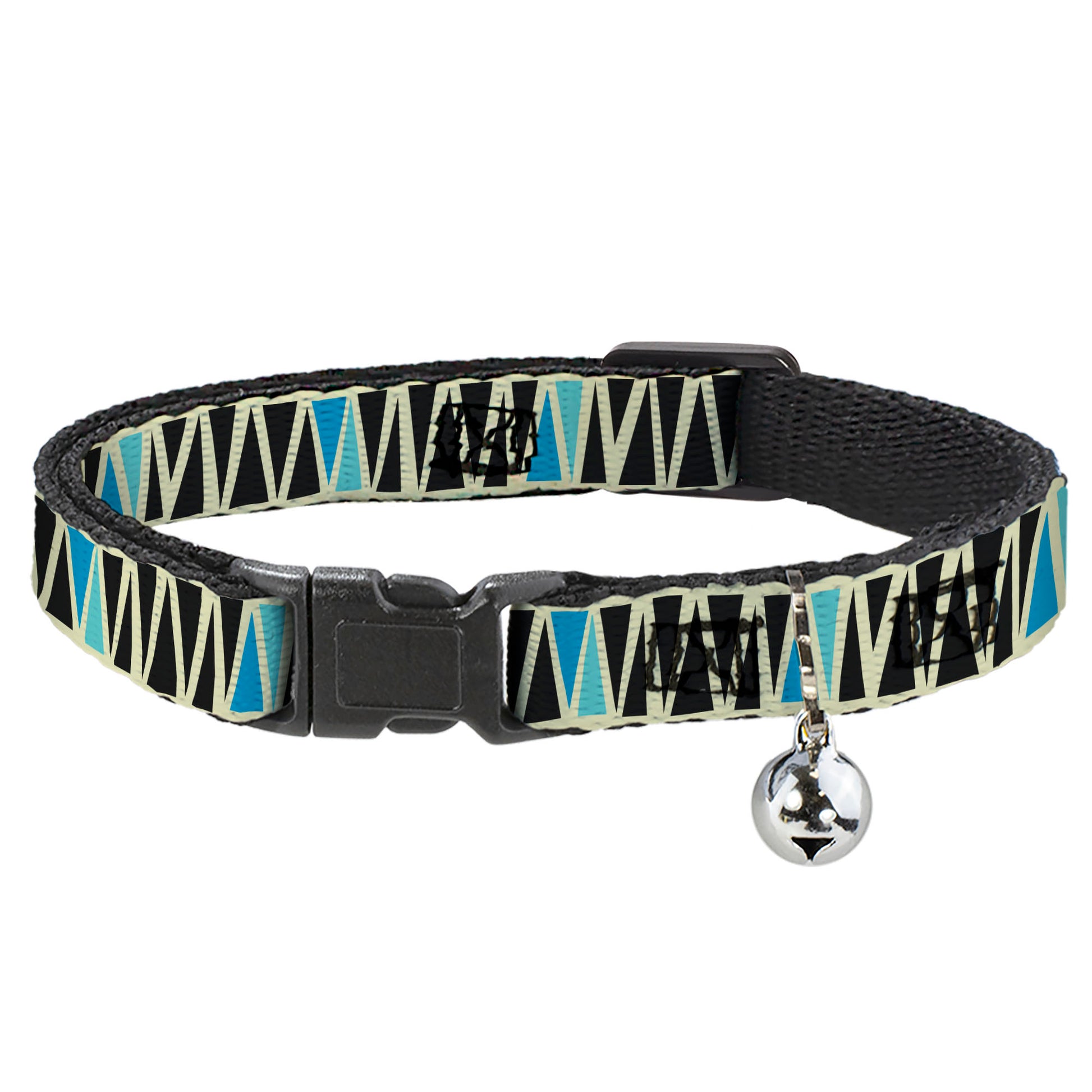 Cat Collar Breakaway - Zig Zag Doodle Cream Black Blues Breakaway Cat Collars Buckle-Down