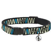 Cat Collar Breakaway - Zig Zag Doodle Black Cream Blues Breakaway Cat Collars Buckle-Down