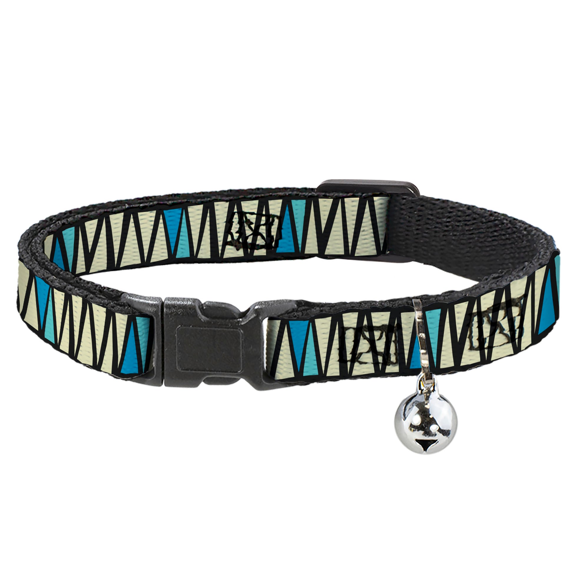 Cat Collar Breakaway - Zig Zag Doodle Black Cream Blues Breakaway Cat Collars Buckle-Down