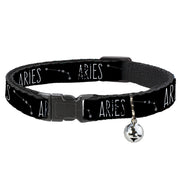 Cat Collar Breakaway - Zodiac ARIES Constellation Black White Breakaway Cat Collars Buckle-Down