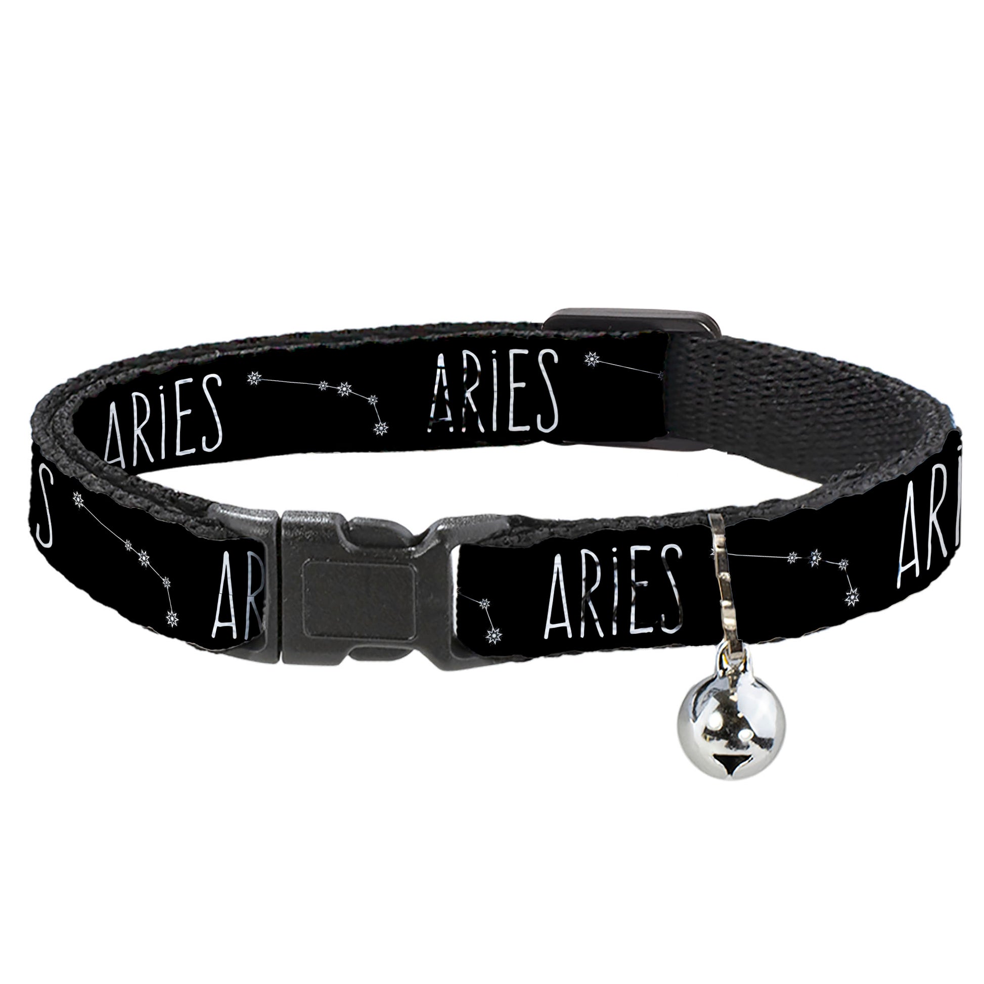 Cat Collar Breakaway - Zodiac ARIES Constellation Black White Breakaway Cat Collars Buckle-Down