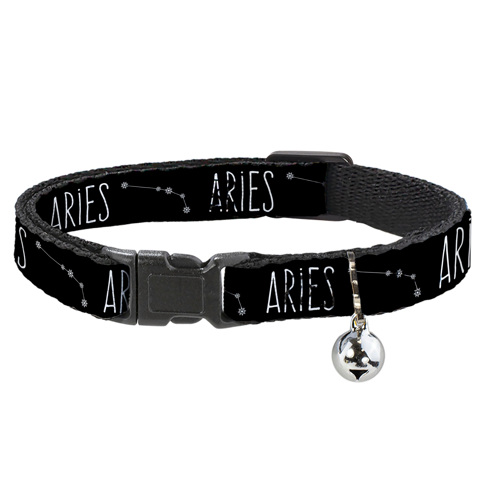 Cat Collar Breakaway - Zodiac ARIES Constellation Black White Breakaway Cat Collars Buckle-Down