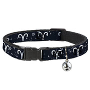 Cat Collar Breakaway - Zodiac Aries Symbol Constellations Black White Breakaway Cat Collars Buckle-Down