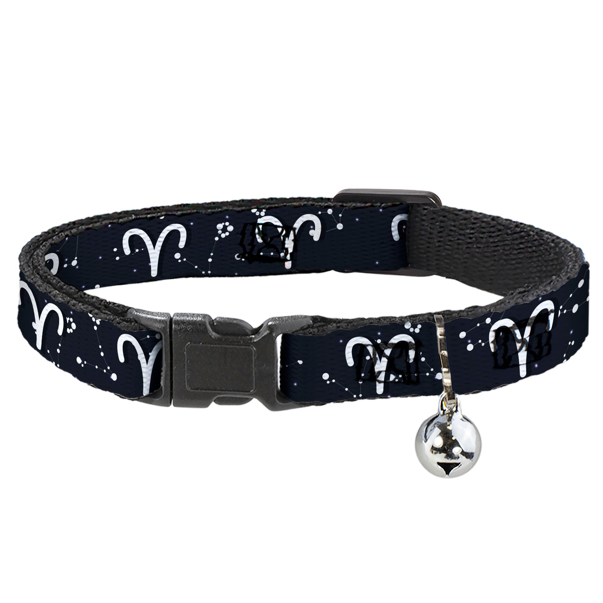 Cat Collar Breakaway - Zodiac Aries Symbol Constellations Black White Breakaway Cat Collars Buckle-Down