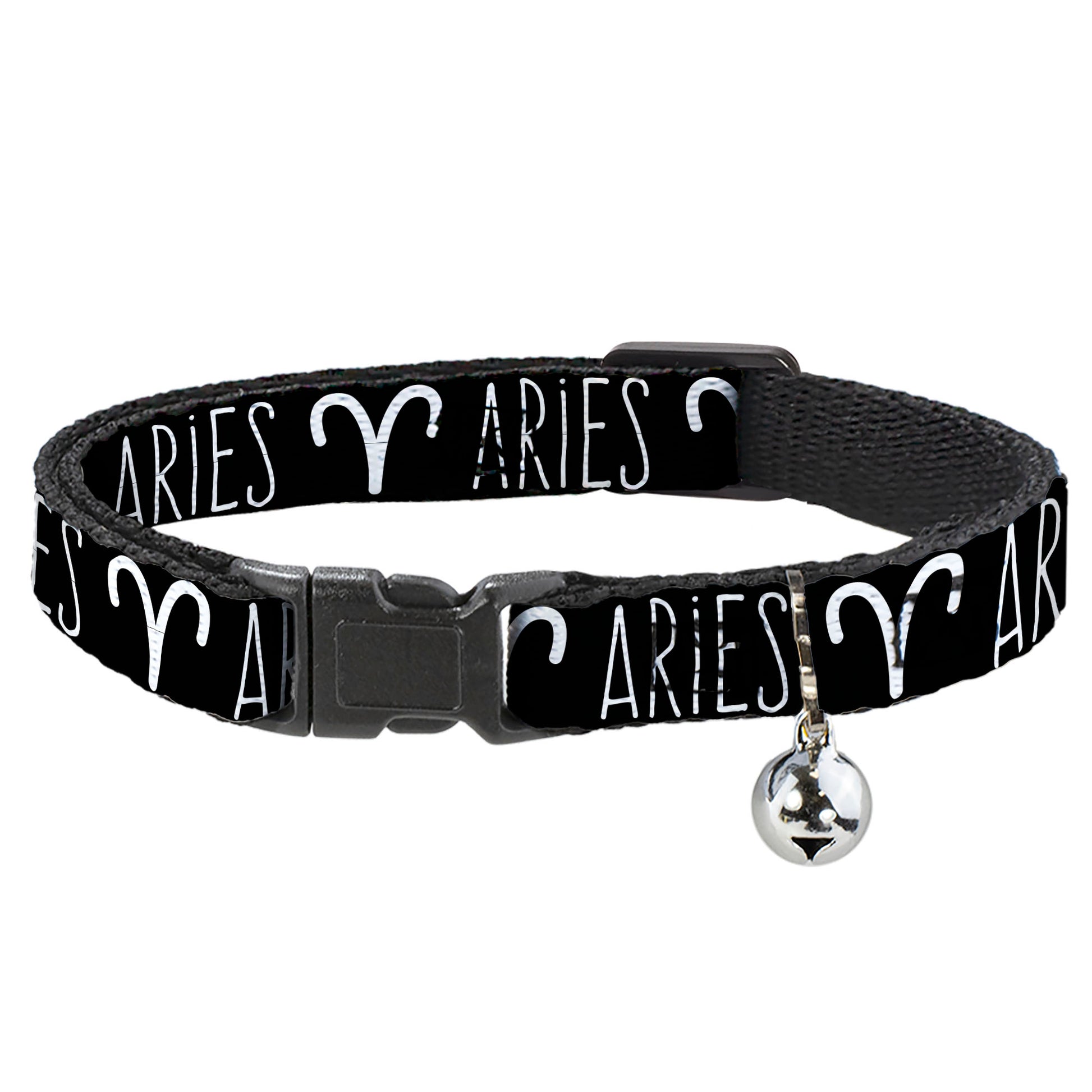 Cat Collar Breakaway - Zodiac ARIES Symbol Black White Breakaway Cat Collars Buckle-Down