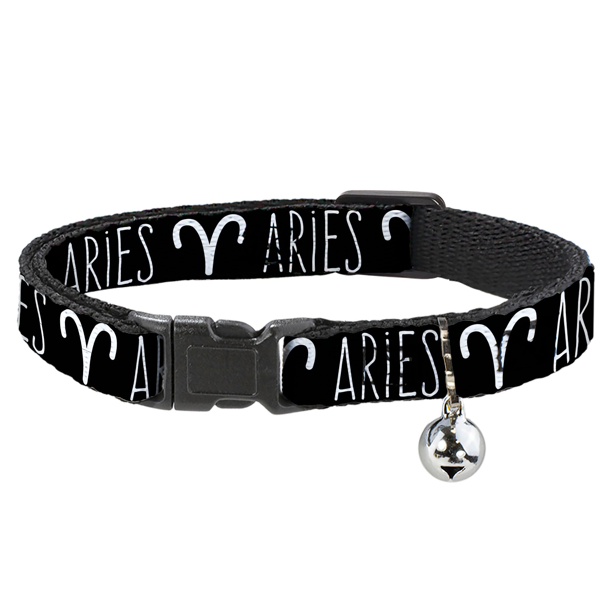 Cat Collar Breakaway - Zodiac ARIES Symbol Black White Breakaway Cat Collars Buckle-Down