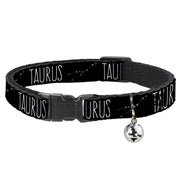 Cat Collar Breakaway - Zodiac TAURUS Constellation Black White Breakaway Cat Collars Buckle-Down