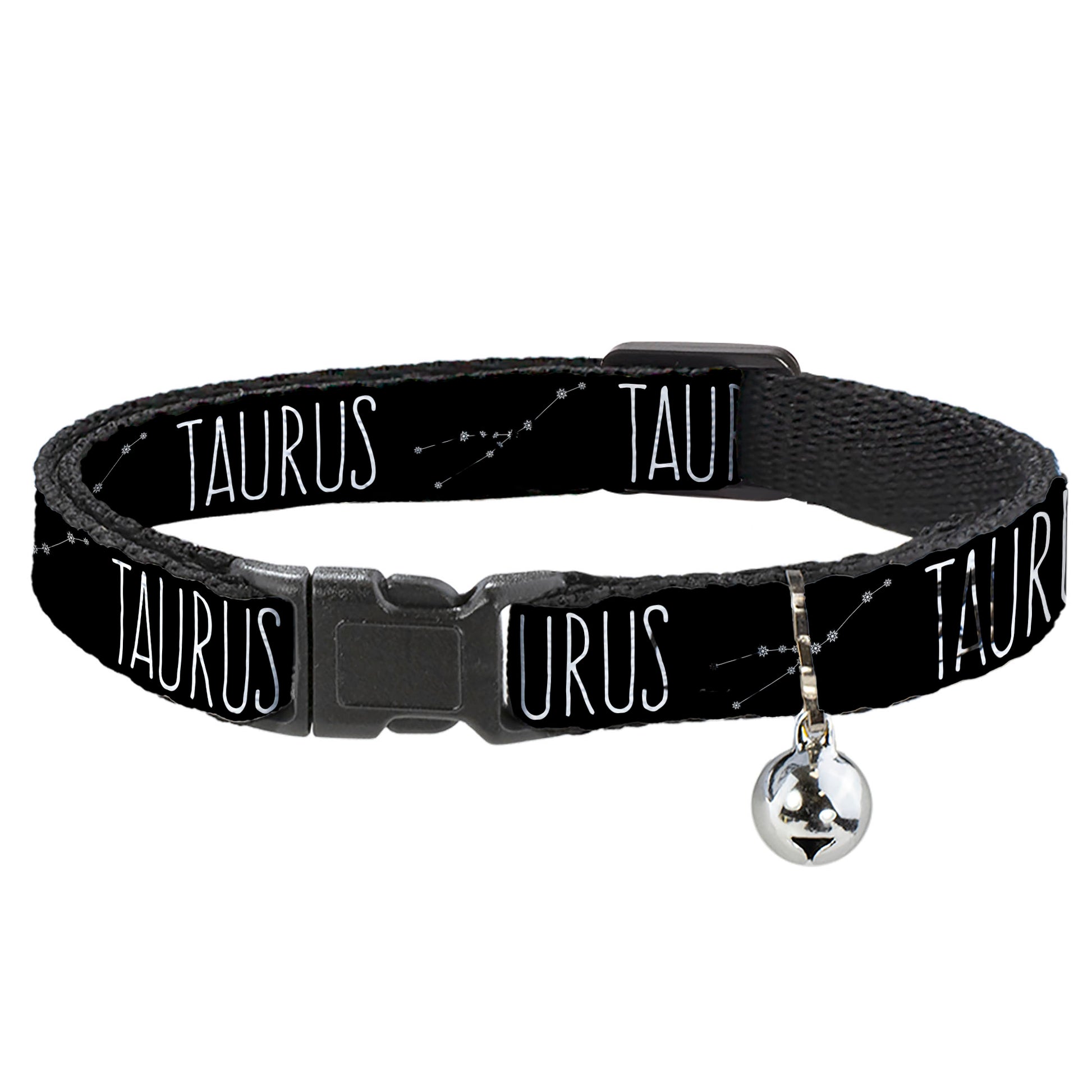 Cat Collar Breakaway - Zodiac TAURUS Constellation Black White Breakaway Cat Collars Buckle-Down