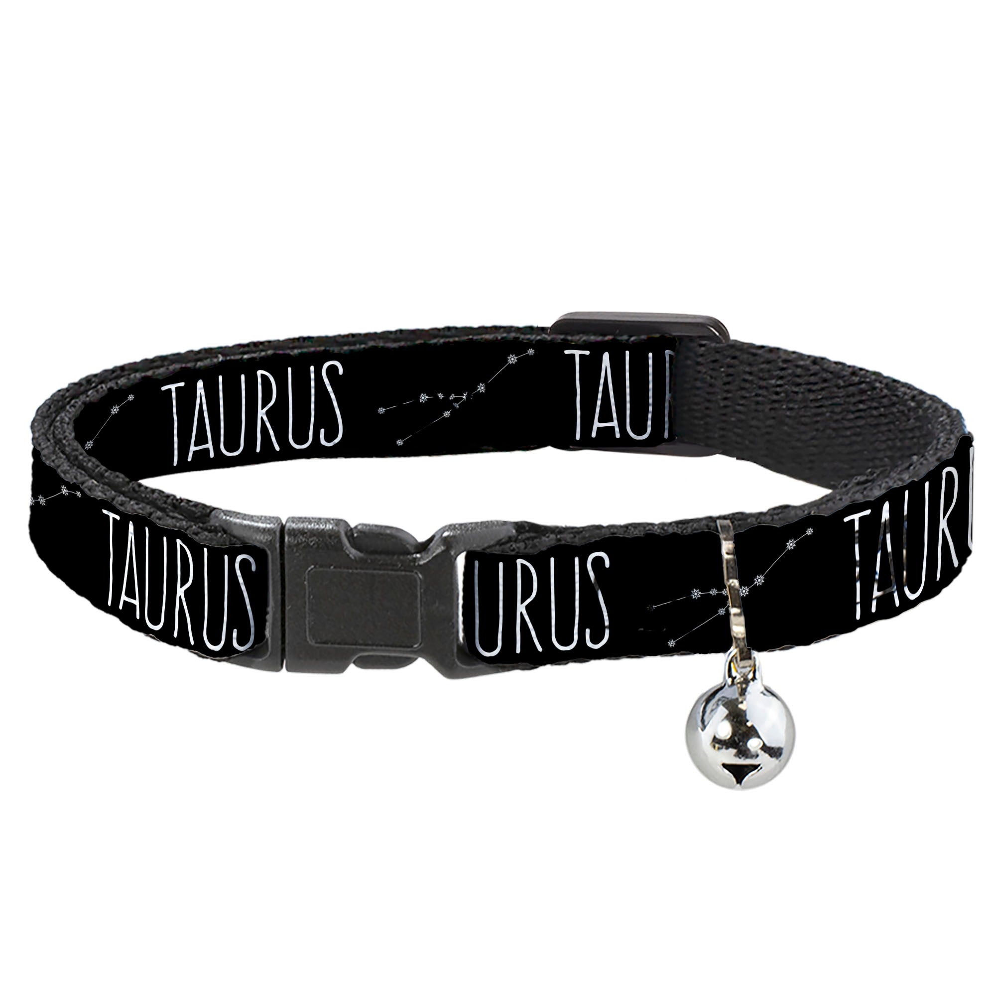 Cat Collar Breakaway - Zodiac TAURUS Constellation Black White Breakaway Cat Collars Buckle-Down