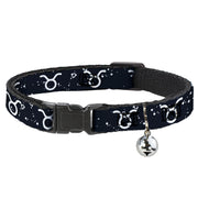 Cat Collar Breakaway - Zodiac Taurus Symbol Constellations Black White Breakaway Cat Collars Buckle-Down