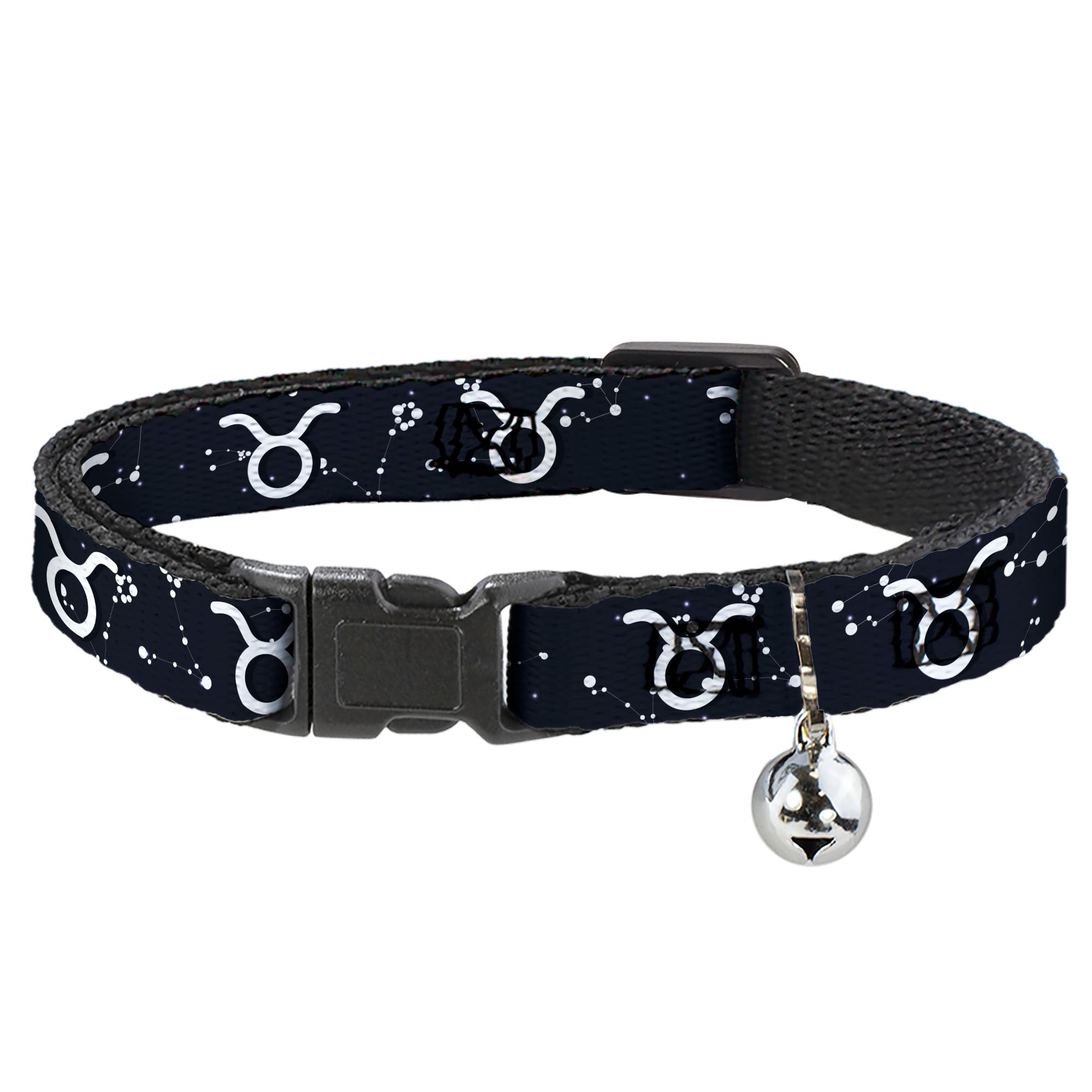 Cat Collar Breakaway - Zodiac Taurus Symbol Constellations Black White Breakaway Cat Collars Buckle-Down
