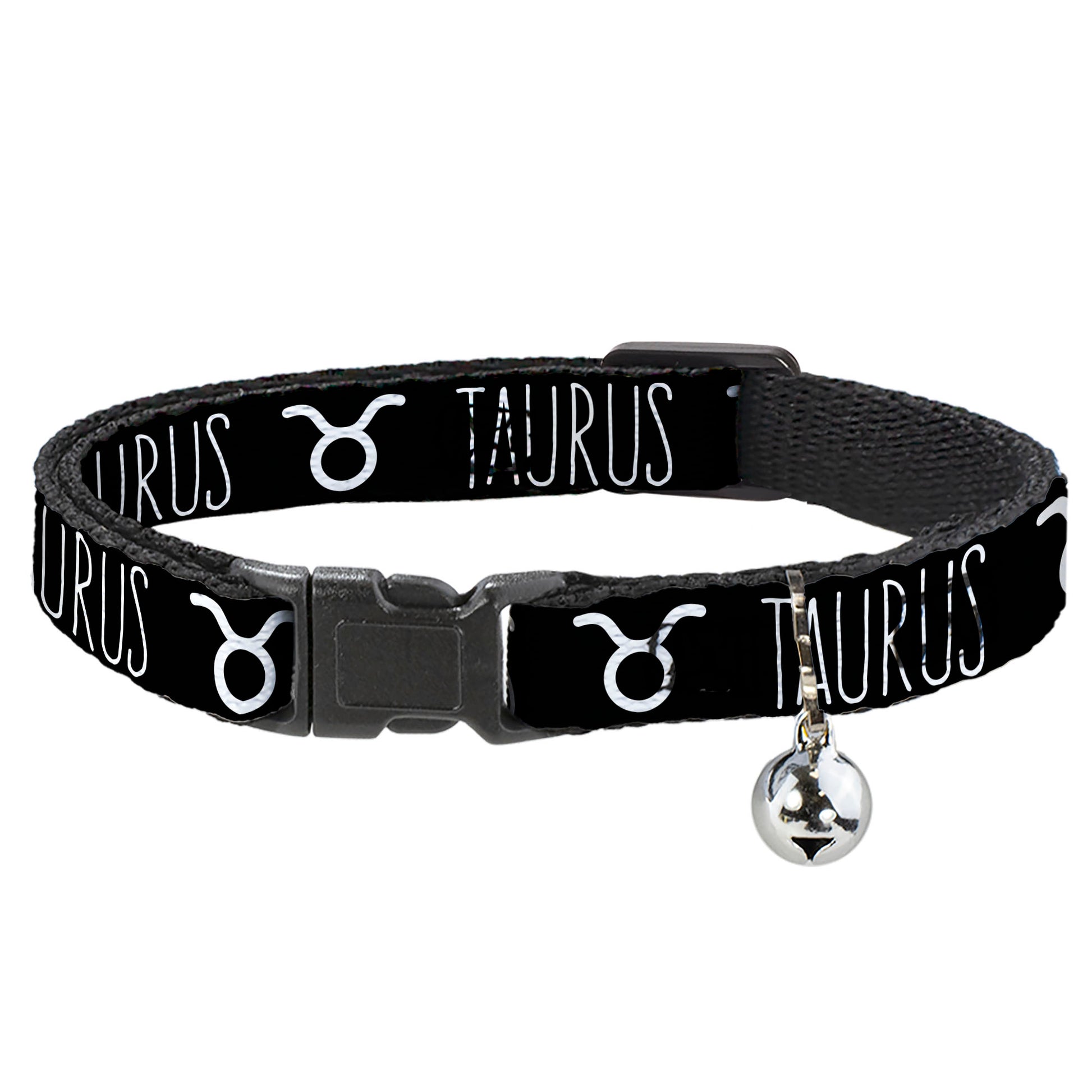 Cat Collar Breakaway - Zodiac TAURUS Symbol Black White Breakaway Cat Collars Buckle-Down