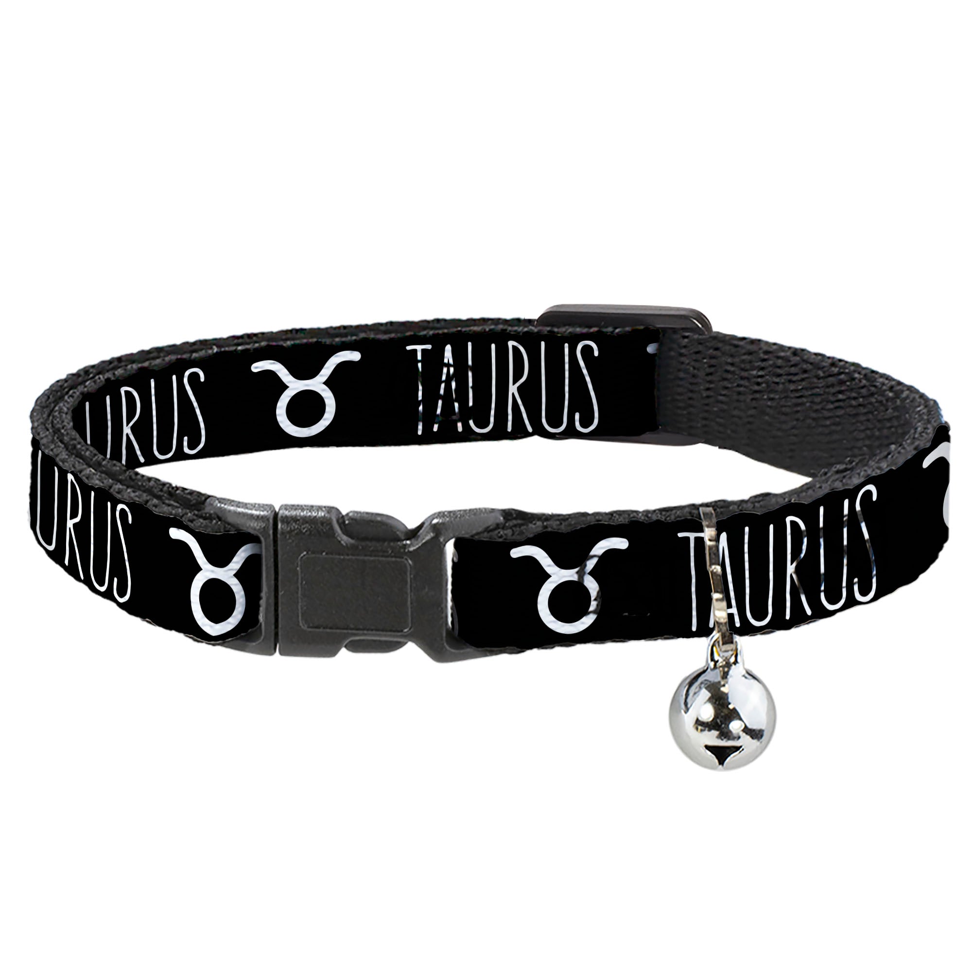 Cat Collar Breakaway - Zodiac TAURUS Symbol Black White Breakaway Cat Collars Buckle-Down