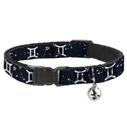 Cat Collar Breakaway - Zodiac Gemini Symbol Constellations Black White Breakaway Cat Collars Buckle-Down