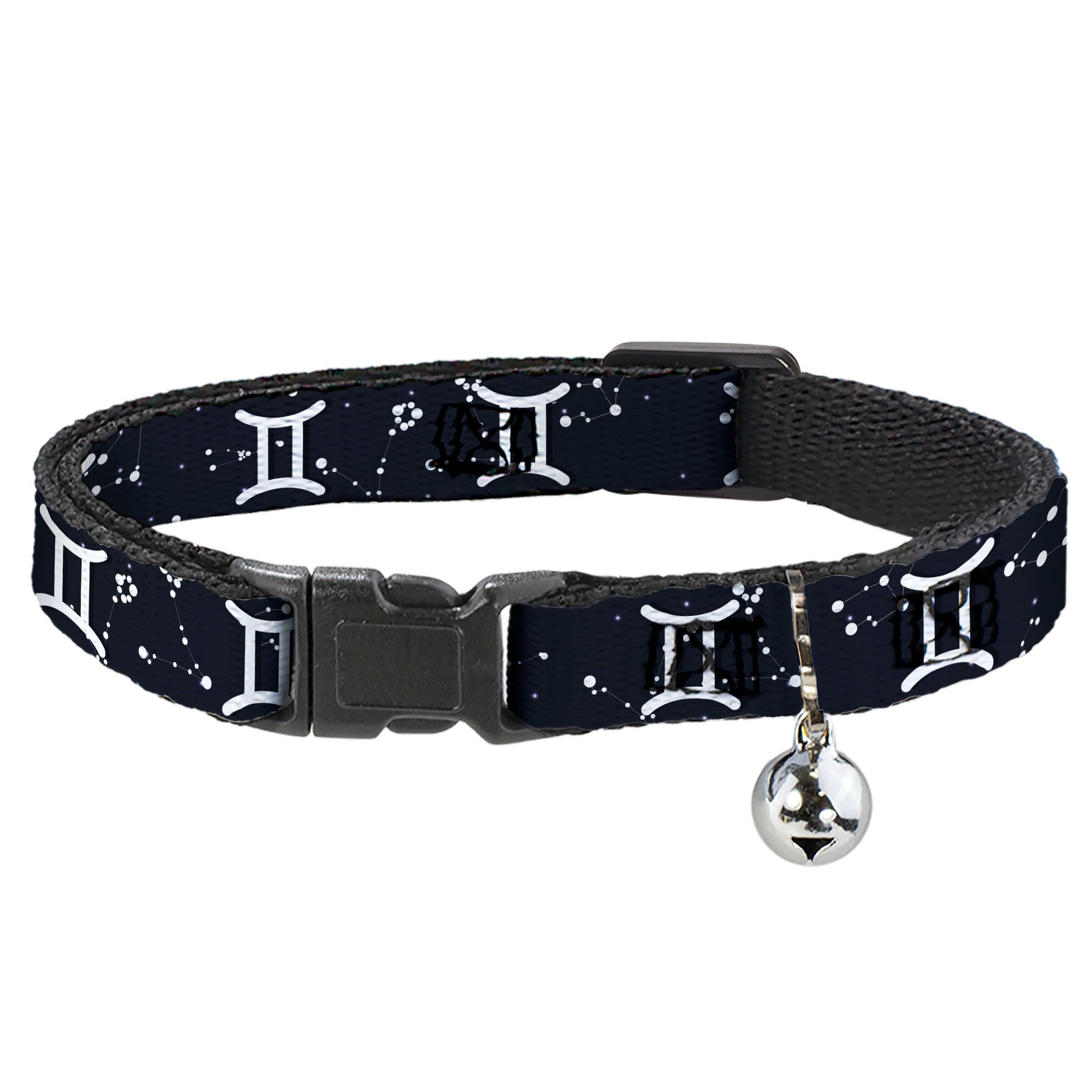 Cat Collar Breakaway - Zodiac Gemini Symbol Constellations Black White Breakaway Cat Collars Buckle-Down