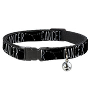 Cat Collar Breakaway - Zodiac CANCER Constellation Black White Breakaway Cat Collars Buckle-Down